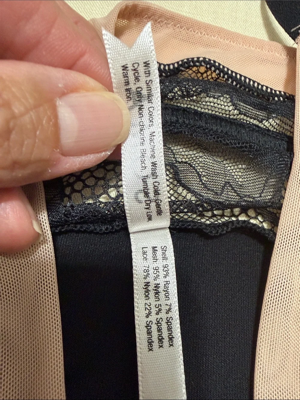 Soma Black Slip Chemise Nightgown, Blush Lace Accents. Cool Nights, Size XL.